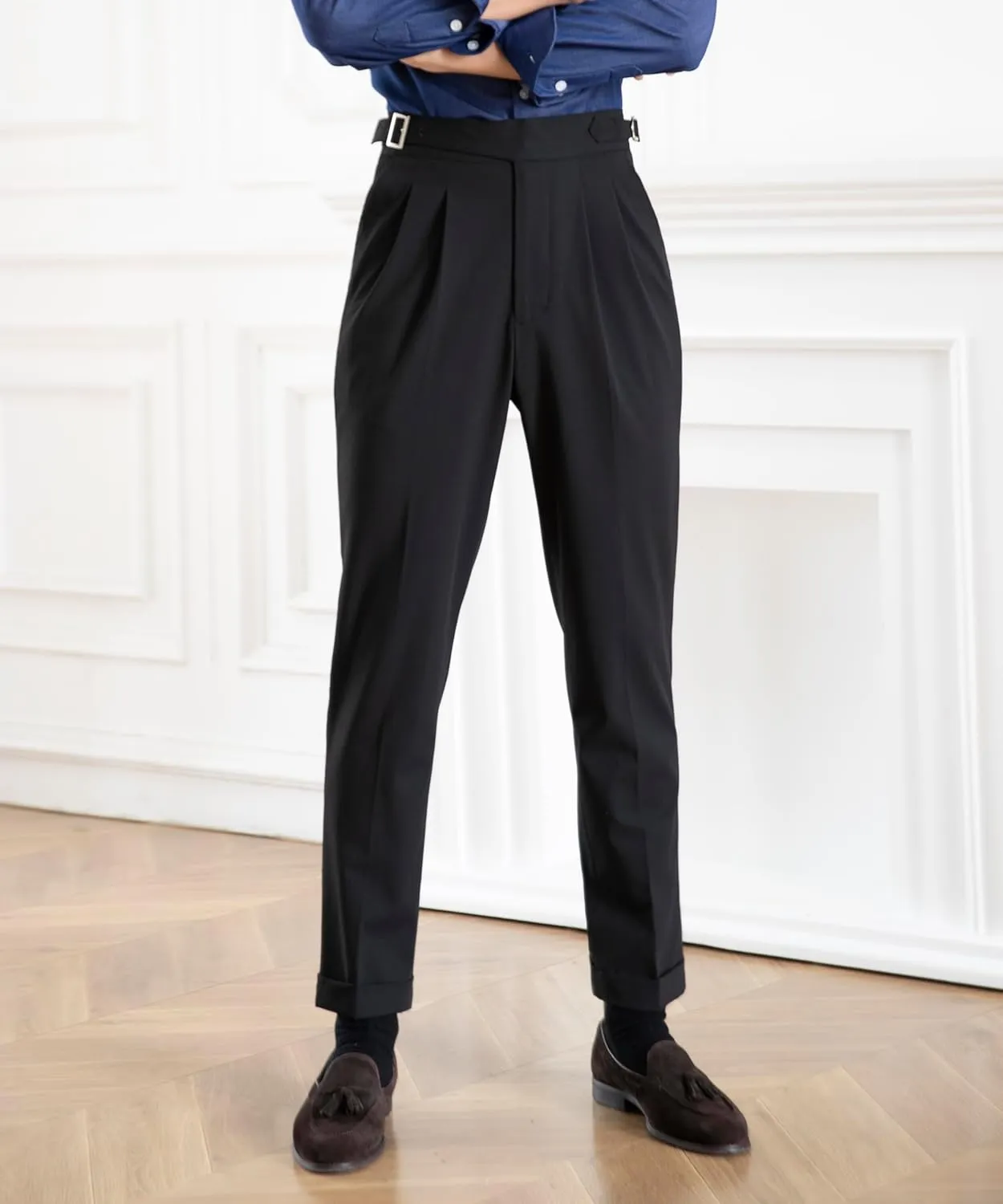 Men's Classic Gurkha Naples Italian Old Money Style Pants Dress Pants