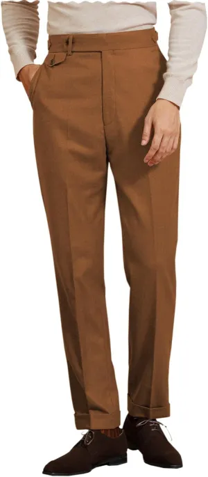 Men's Dress Pants Pleated Front Casual Hidden Expandable Waist Dress Suit Pants