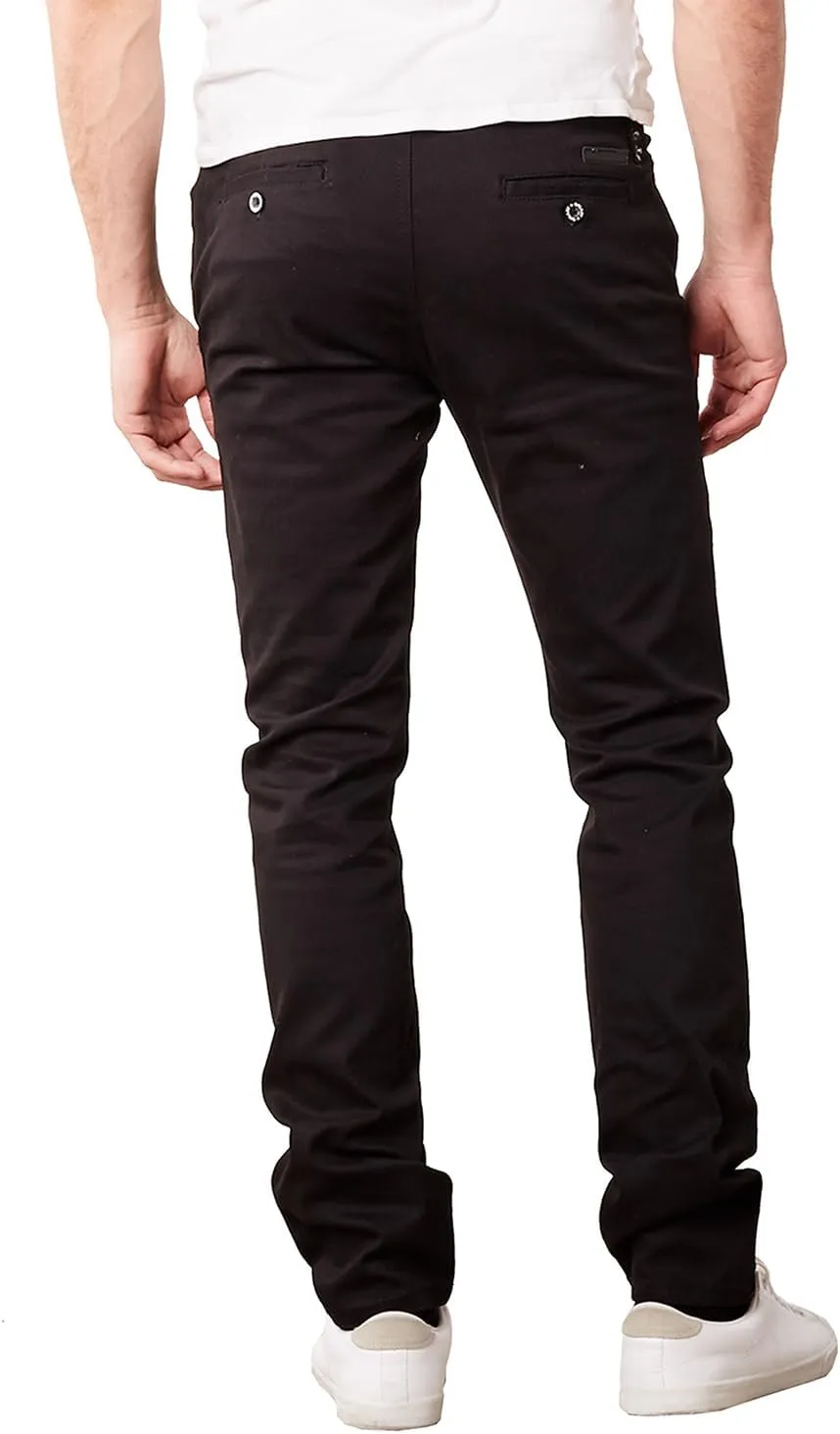 Men's Flex Stretch Slim Fit Chino Pants, Classic Rayon Blend Pants with Multi Pocket