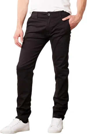 Men's Flex Stretch Slim Fit Chino Pants, Classic Rayon Blend Pants with Multi Pocket