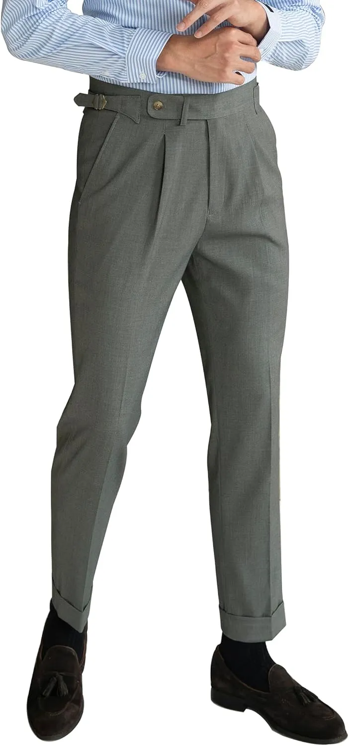 Men's Gurkha Naples Italian Old Money Style Dress Pants