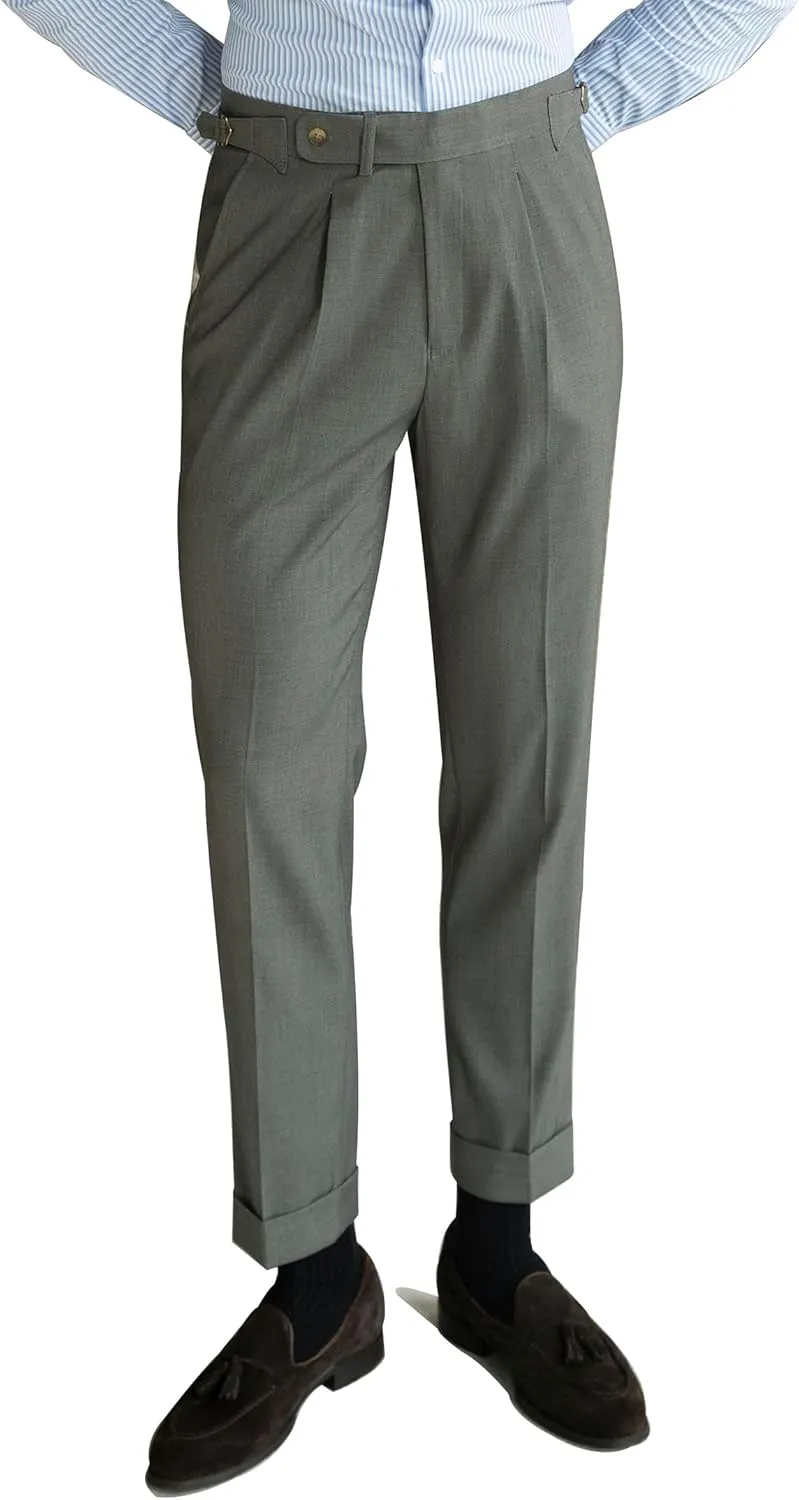 Men's Gurkha Naples Italian Old Money Style Dress Pants