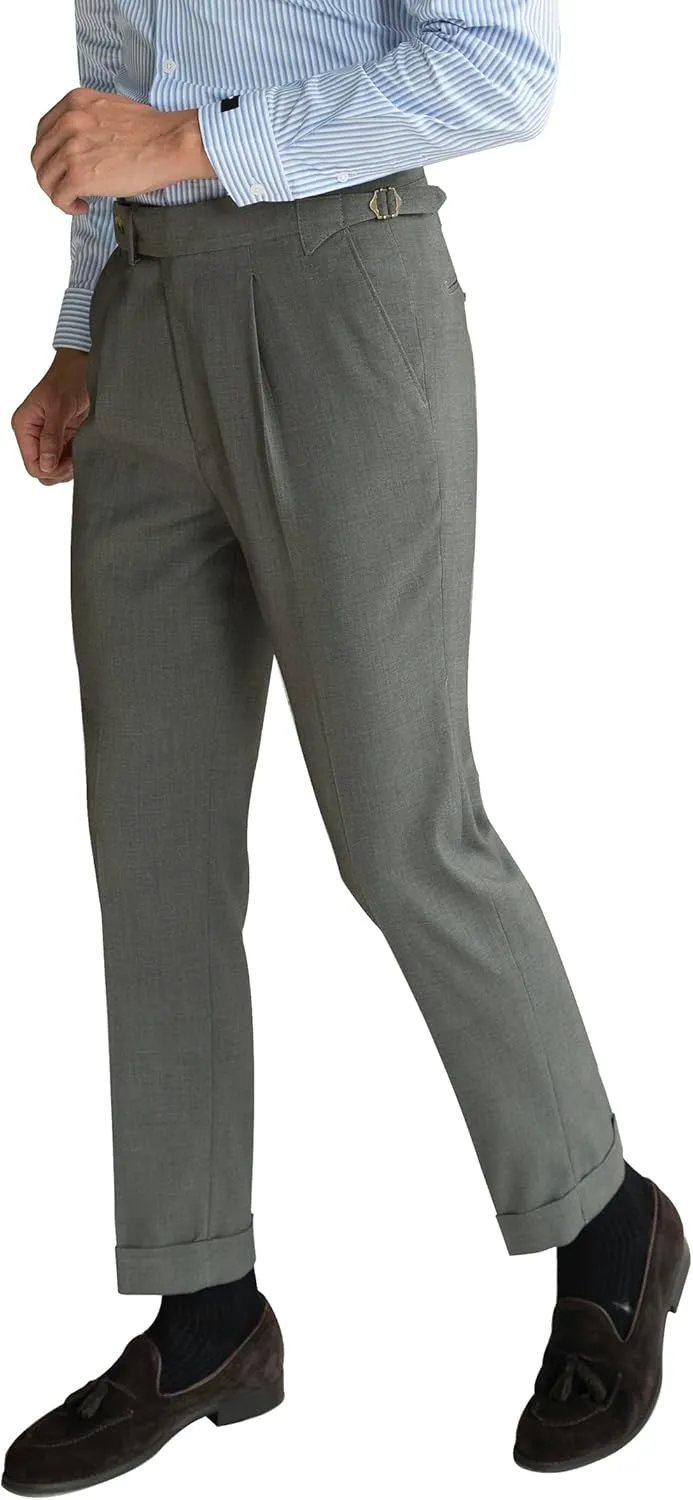 Men's Gurkha Naples Italian Old Money Style Dress Pants