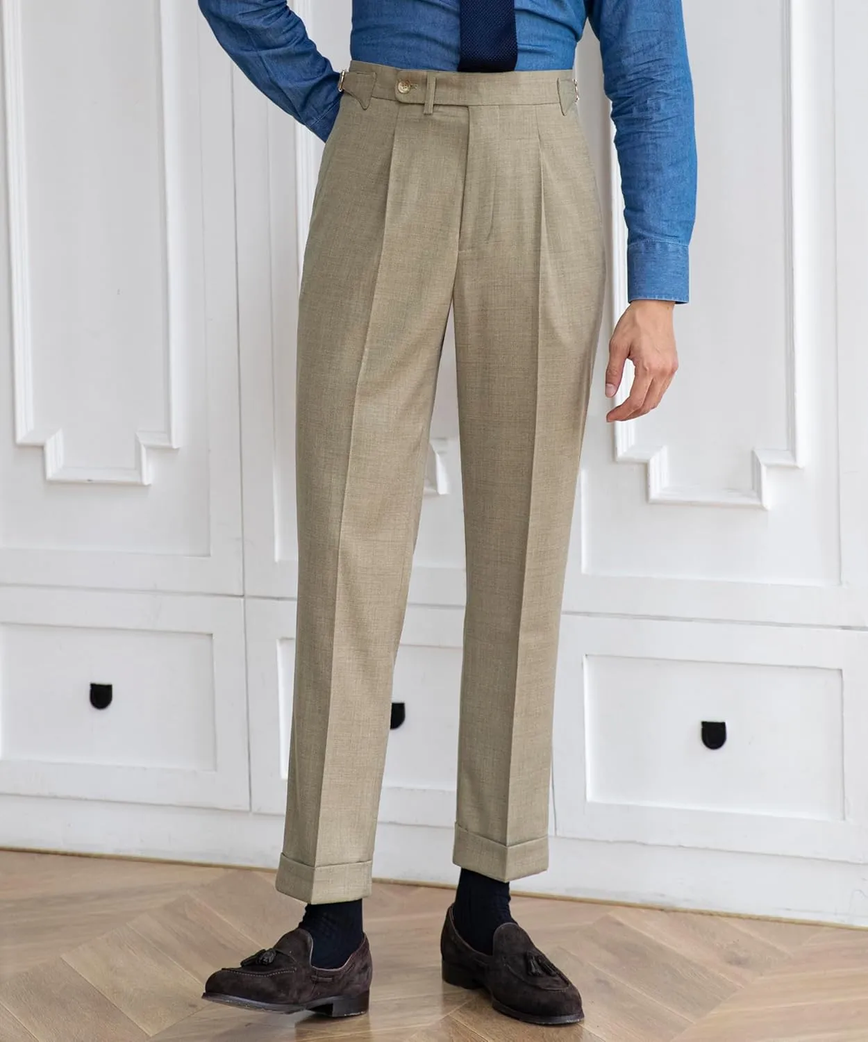 Men's Gurkha Naples Italian Old Money Style Dress Pants