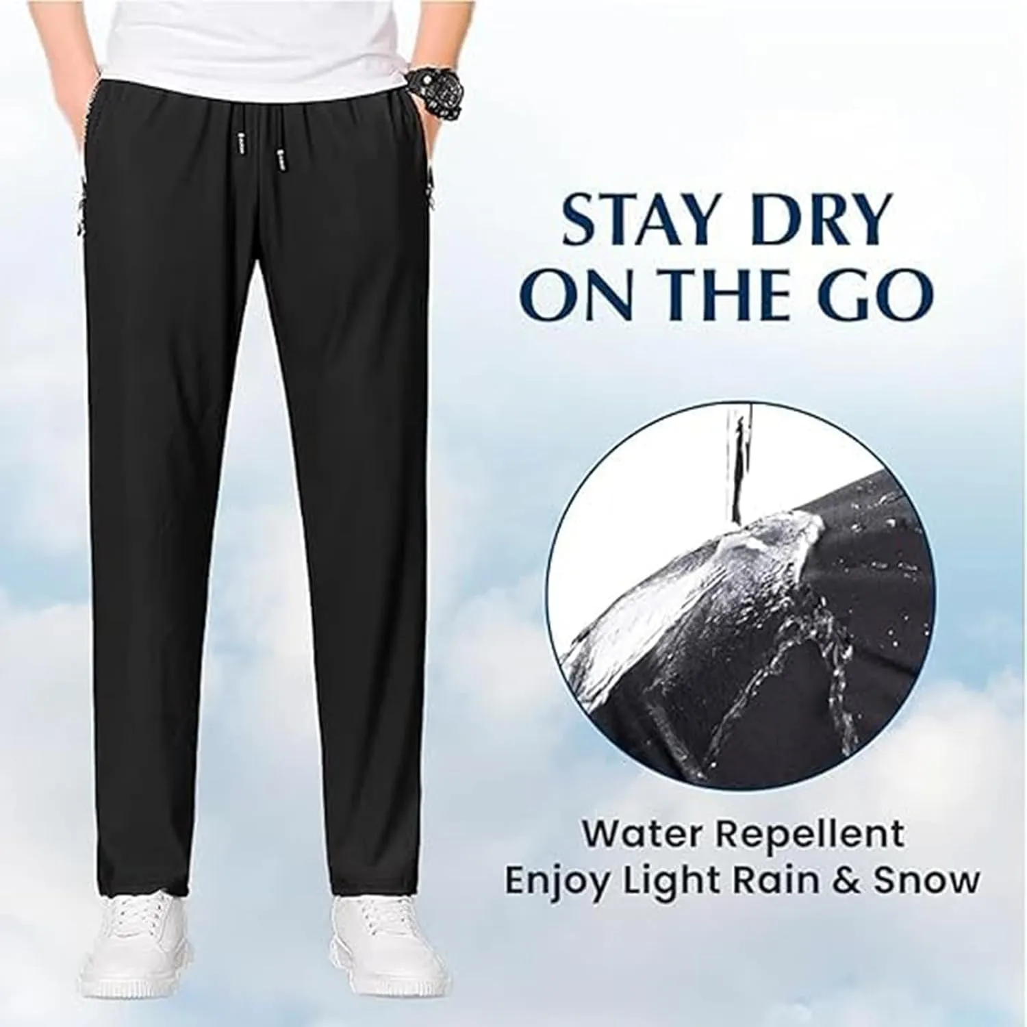 Mens Pants, Unisex Ultra Stretch Quick Drying Pants Casual Work Comfy Pant