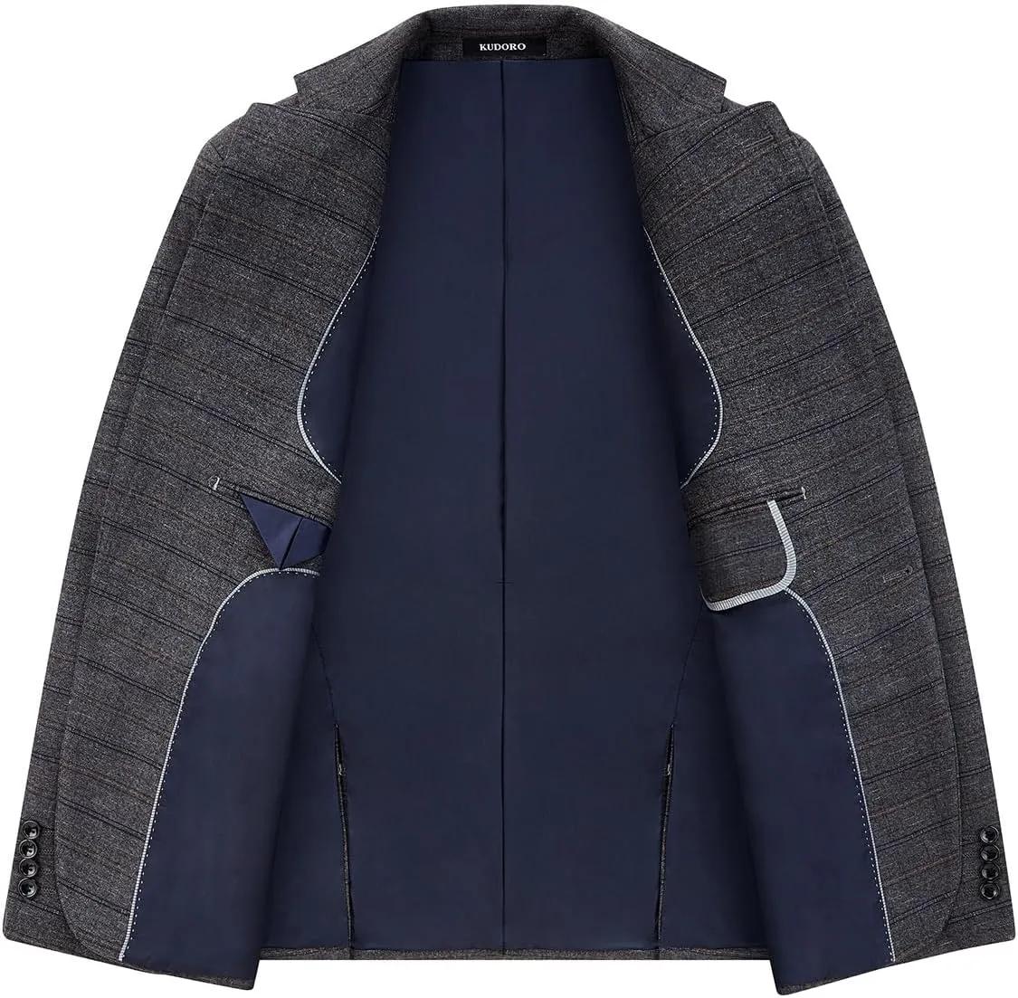 Mens Plaid Suit Tweed Slim Fit 2 Piece Casual Suits for Men One Button Tuxedo Suits Set Blazer Jacket & Pants Set