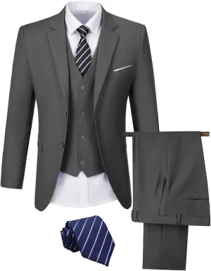 Men's Suit 3 Pieces Slim Fit Wedding Suit for Men Formal Prom Tuxedo Bussiness Suit Jacket Vest Pants with Tie