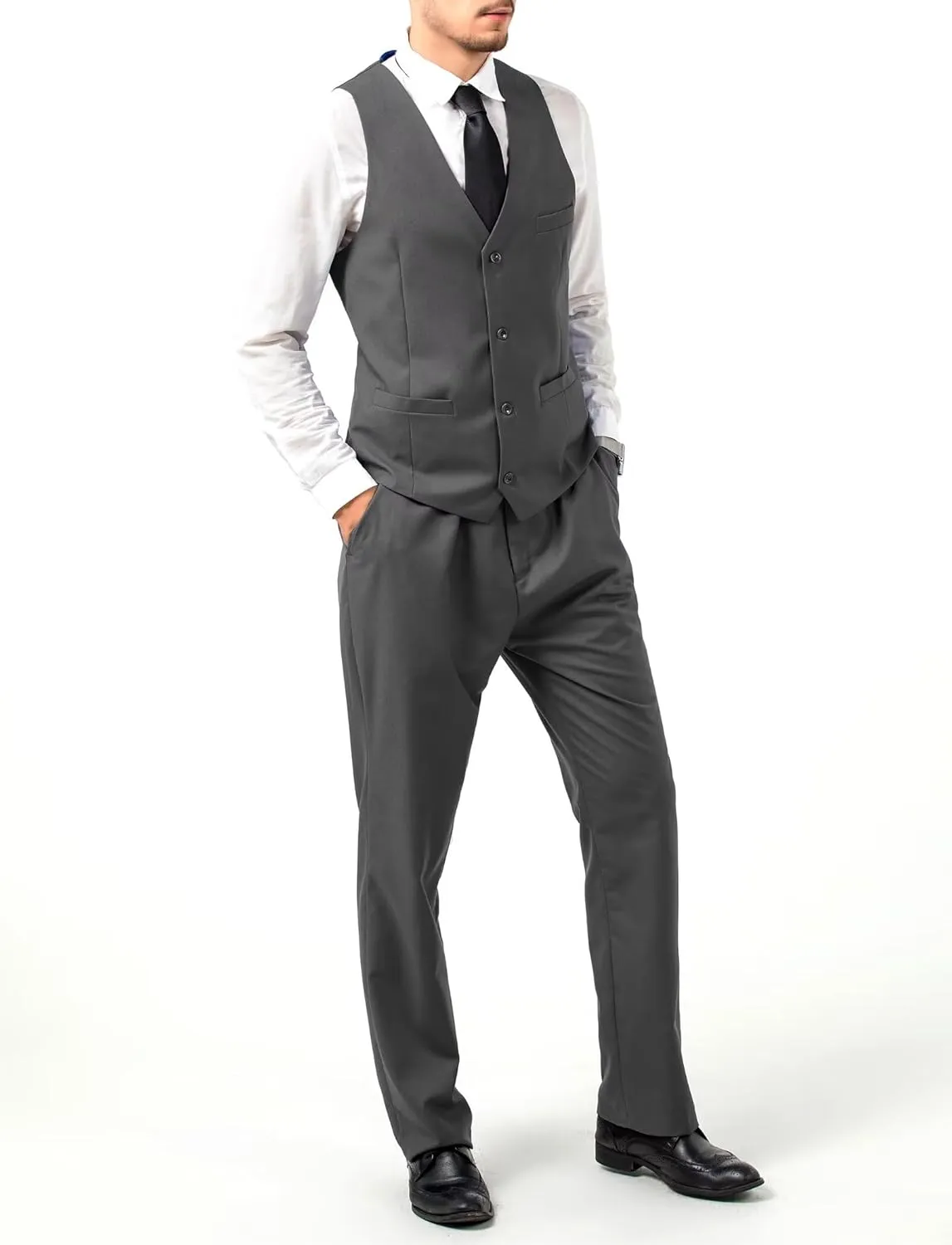 Men's Suit 3 Pieces Slim Fit Wedding Suit for Men Formal Prom Tuxedo Bussiness Suit Jacket Vest Pants with Tie