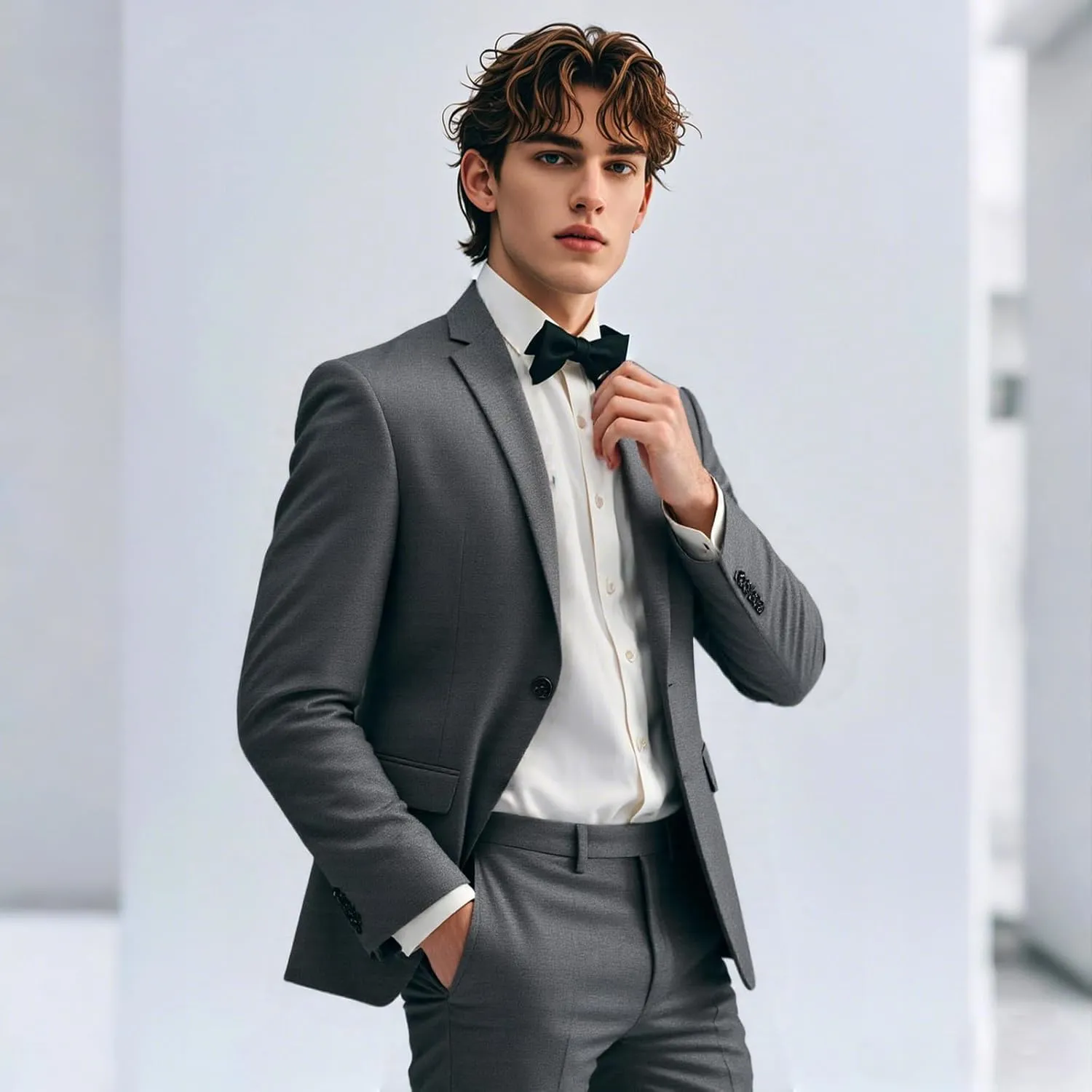 Mens Suits 2 Piece Slim Fit Casual One Button Solid Suits for Mens Business Wedding Party Jacket Blazer & Pants Set