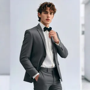 Mens Suits 2 Piece Slim Fit Casual One Button Solid Suits for Mens Business Wedding Party Jacket Blazer & Pants Set