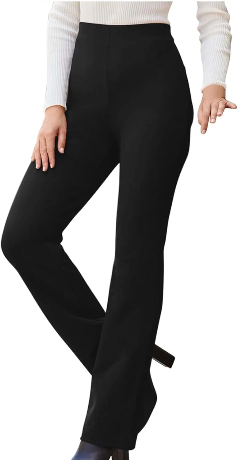 MINzYI Dress Pants Women High Waist Bootcut Office Work Trousers Stretch Comfy Business Casual Flare Suit Pants with Pockets