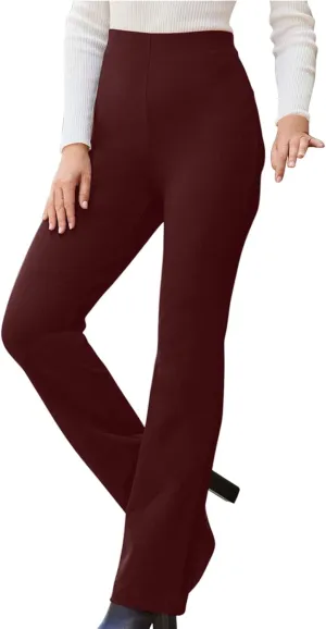 MINzYI Dress Pants Women High Waist Bootcut Office Work Trousers Stretch Comfy Business Casual Flare Suit Pants with Pockets