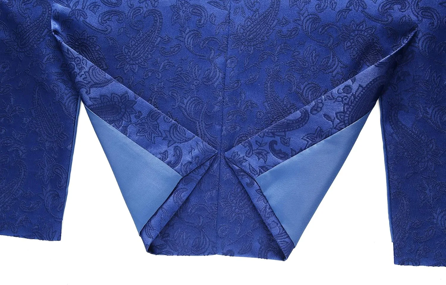 MOGU Mens 2 Piece Double Breasted Tuxedo Slim Fit Jacquard Floral Vintage Groomsmen Wedding Prom Suit