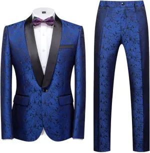MOGU Mens 2 Piece Suit Slim Fit Shawl Lapel Tuxedo for Daily Business Wedding Party (Suit Jacket   Pants)