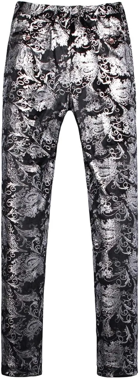 MOGU Mens Luxury Gold Dress Pants with Expandable Waist