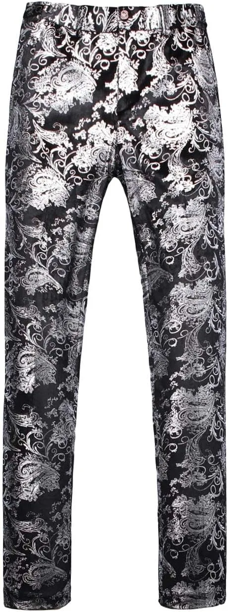 MOGU Mens Luxury Gold Dress Pants with Expandable Waist