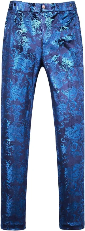 MOGU Mens Luxury Gold Dress Pants with Expandable Waist