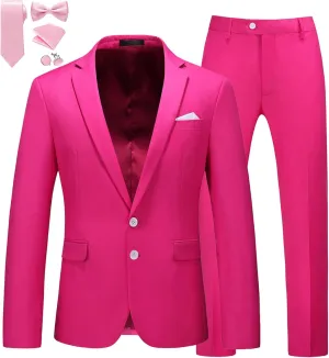 MOGU Mens Slim Fit Suit 2 Piece Tuxedo for Prom Business Wedding Dance (Suit Jacket   Pants)
