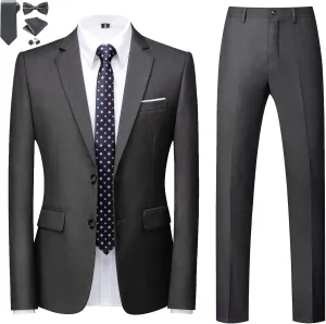MOGU Mens Slim Fit Suit 2 Piece Tuxedo for Prom Business Wedding Dance (Suit Jacket   Pants)