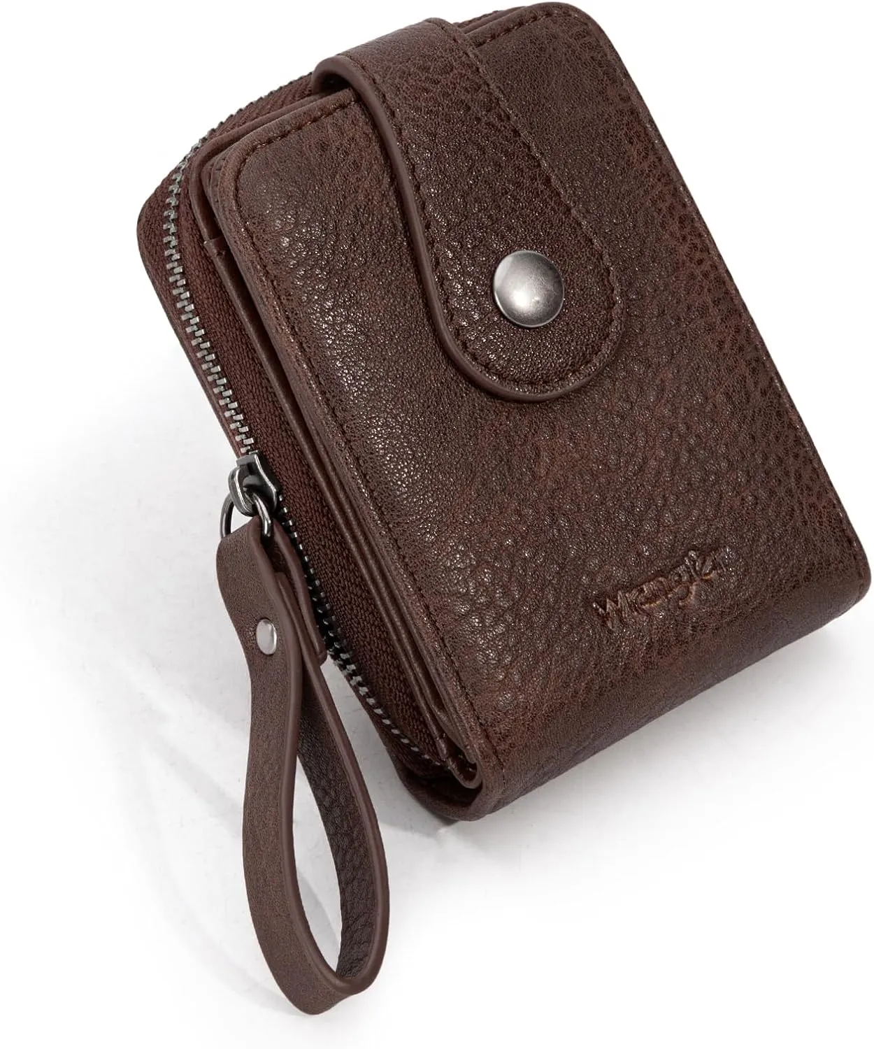 Montana West X Wrangler Wallet Women Small Credit Card Holder for Women Rfid Blocking Functional ID Card Holder Compact Womens Card Holder Wallet With Smooth Metal Zipper, Easy to Carry