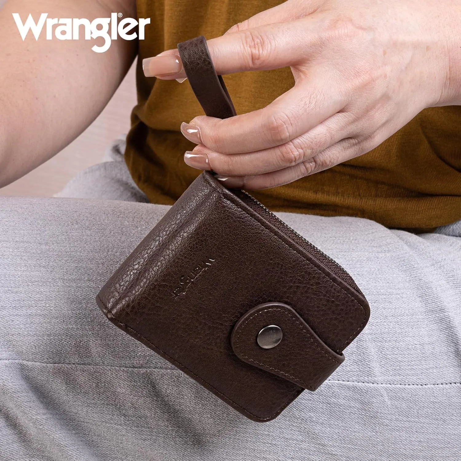 Montana West X Wrangler Wallet Women Small Credit Card Holder for Women Rfid Blocking Functional ID Card Holder Compact Womens Card Holder Wallet With Smooth Metal Zipper, Easy to Carry