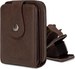 Montana West X Wrangler Wallet Women Small Credit Card Holder for Women Rfid Blocking Functional ID Card Holder Compact Womens Card Holder Wallet With Smooth Metal Zipper, Easy to Carry