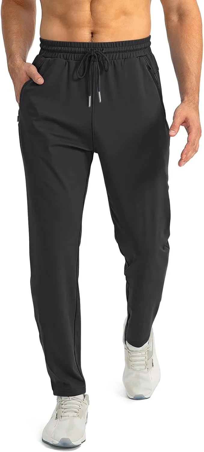 Palcomfy Pants for Me - Mens Gym Pants with Zipper Pockets Breathable Quick Dry Pants Stretch Outdoor Glide Pants Men