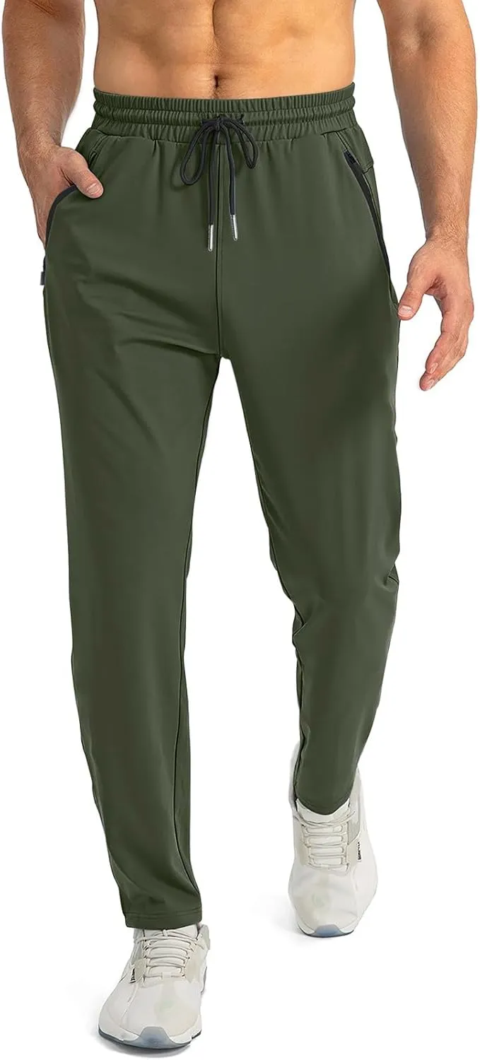 Palcomfy Pants for Me - Mens Gym Pants with Zipper Pockets Breathable Quick Dry Pants Stretch Outdoor Glide Pants Men