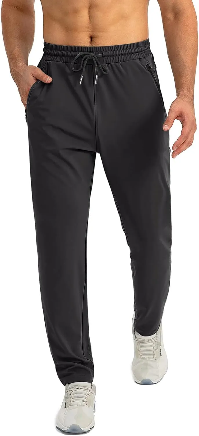 Palcomfy Pants for Me - Mens Gym Pants with Zipper Pockets Breathable Quick Dry Pants Stretch Outdoor Glide Pants Men