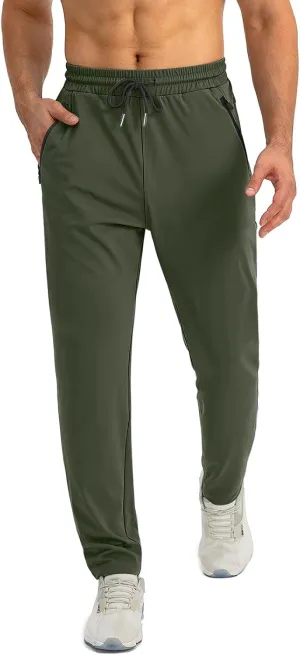 Palcomfy Pants for Me - Mens Gym Pants with Zipper Pockets Breathable Quick Dry Pants Stretch Outdoor Glide Pants Men