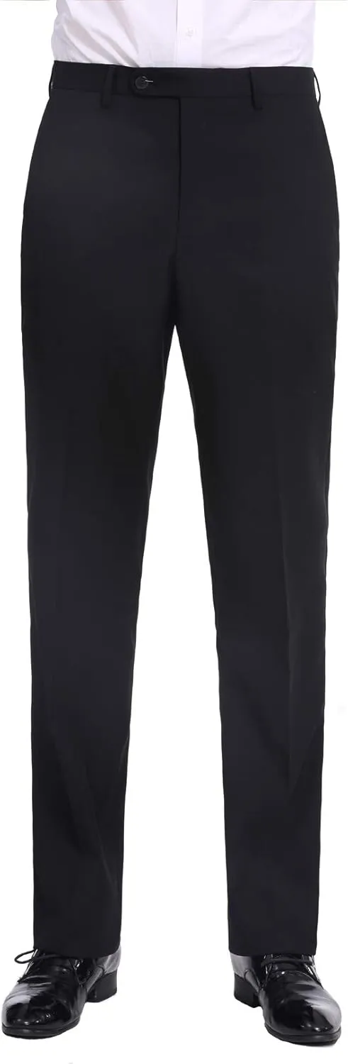 P&L Men's Premium Classic Fit Flat Front Suit Pants