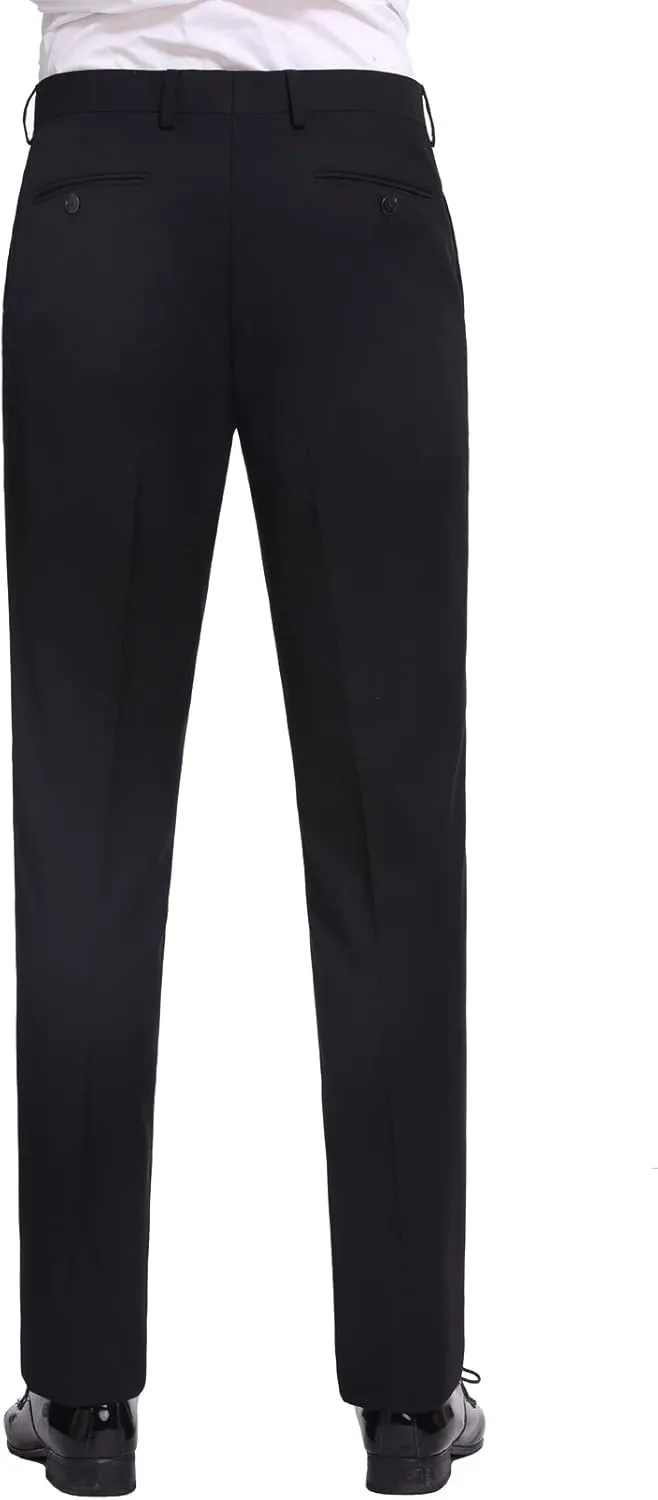 P&L Men's Premium Classic Fit Flat Front Suit Pants