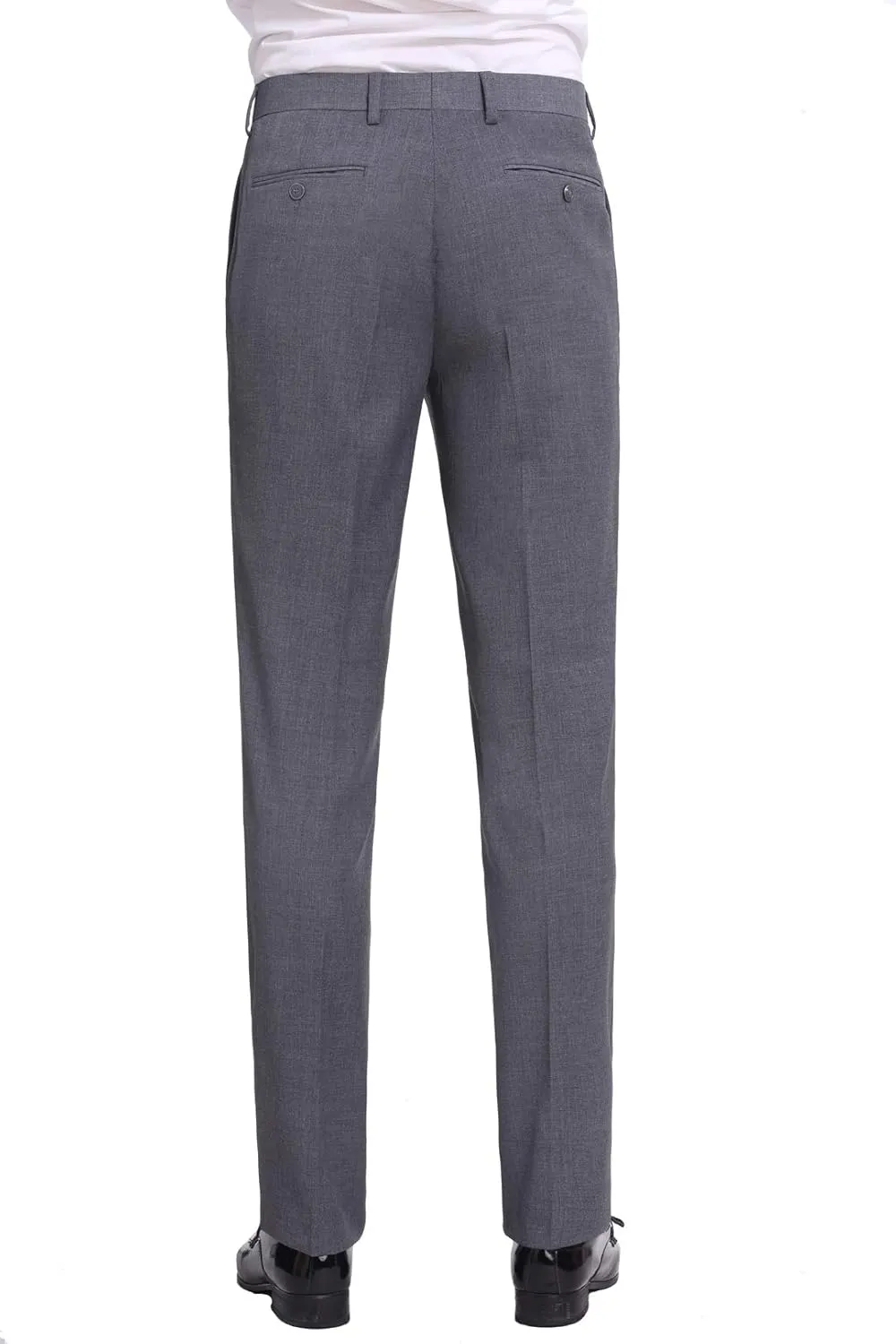 P&L Men's Premium Classic Fit Flat Front Suit Pants