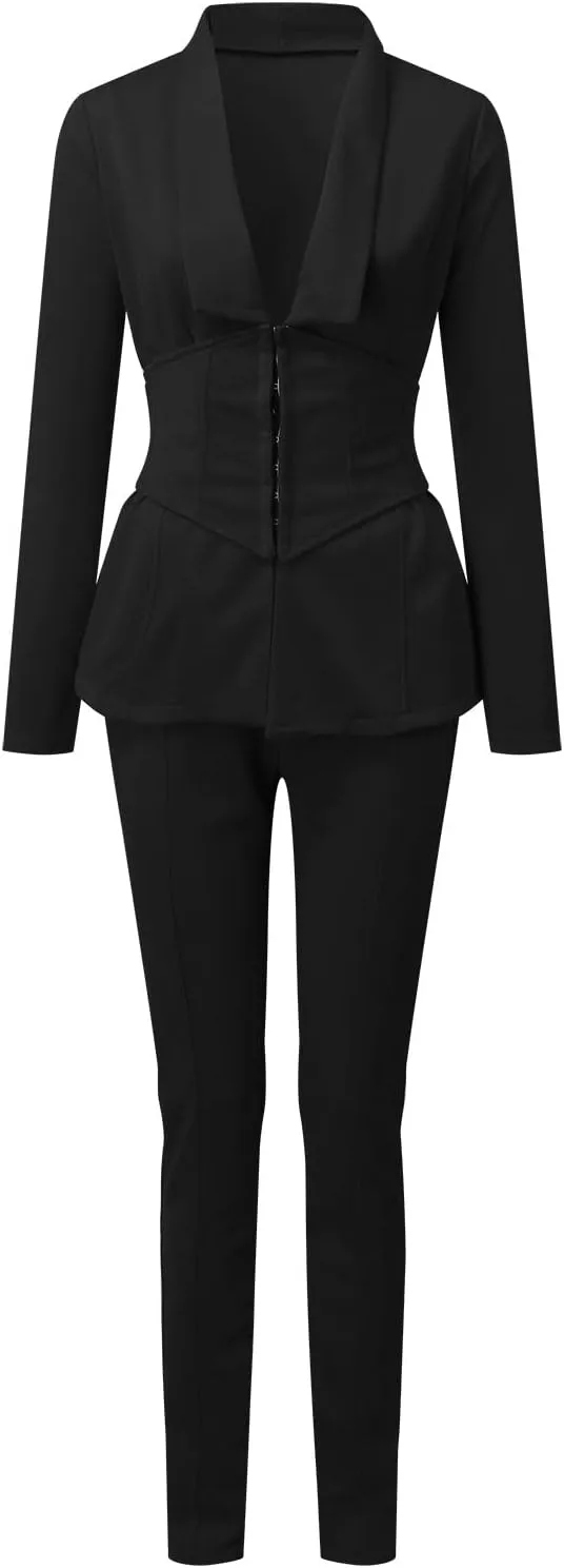 Pants Suits for Women Dressy Sexy 2023 Trendy Blazer and Pants Set Business Wedding Pant Suits Formal 2 Piece Outfits