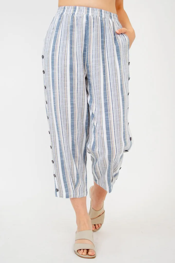 Parmida Pant, Sand Stripe, Linen Bamboo