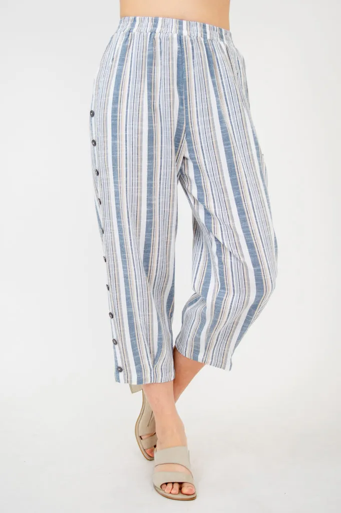 Parmida Pant, Sand Stripe, Linen Bamboo