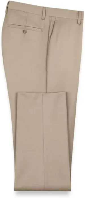 Paul Fredrick Men's Classic Fit Wool Gabardine Flat Front Pants