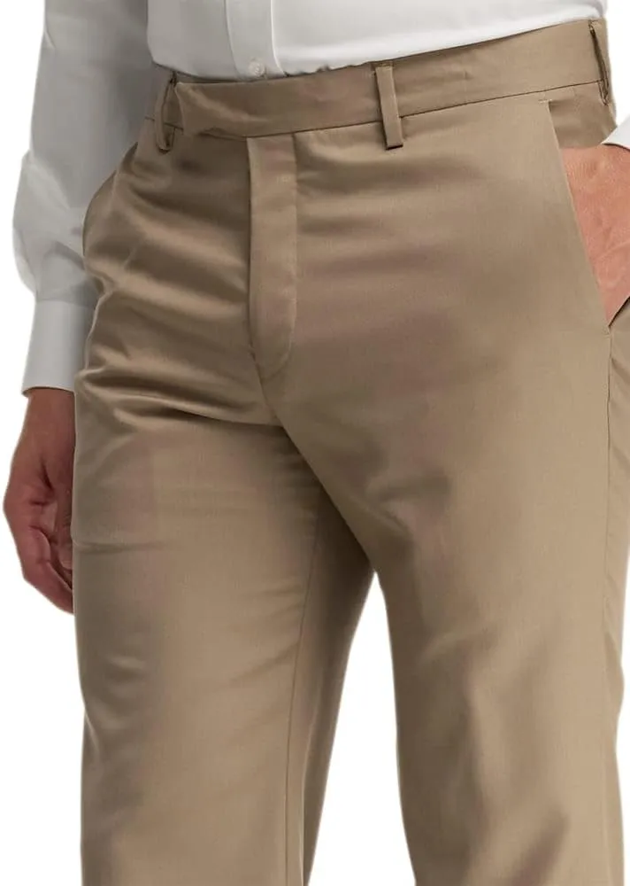 Paul Fredrick Men's Classic Fit Wool Gabardine Flat Front Pants