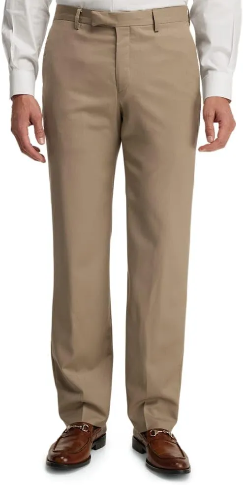 Paul Fredrick Men's Classic Fit Wool Gabardine Flat Front Pants