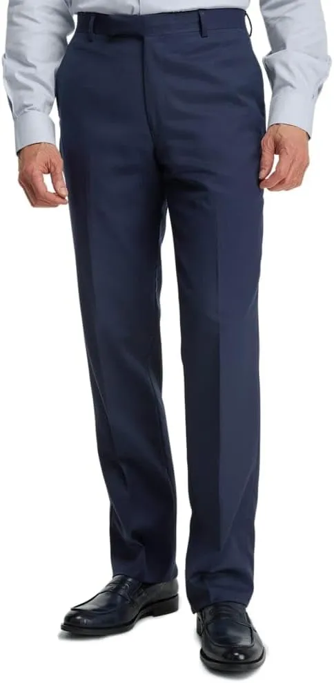 Paul Fredrick Men's Classic Fit Wool Gabardine Flat Front Pants