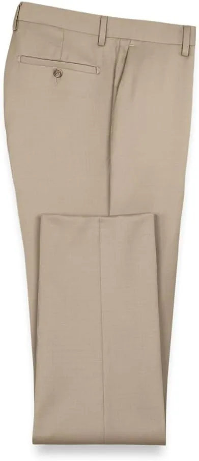 Paul Fredrick Men's Classic Fit Wool Gabardine Flat Front Pants