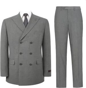 Pio Lorenzo Men's 2-Piece Classic Fit Double Breasted Peak Lapel Plaid Suit