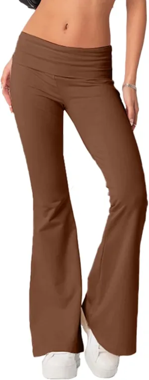 PRIVIMIX Women's Low Waisted Flare Leggings Bell Bottom Casual Lounge Bootcut Yoga Pants Sweatpants