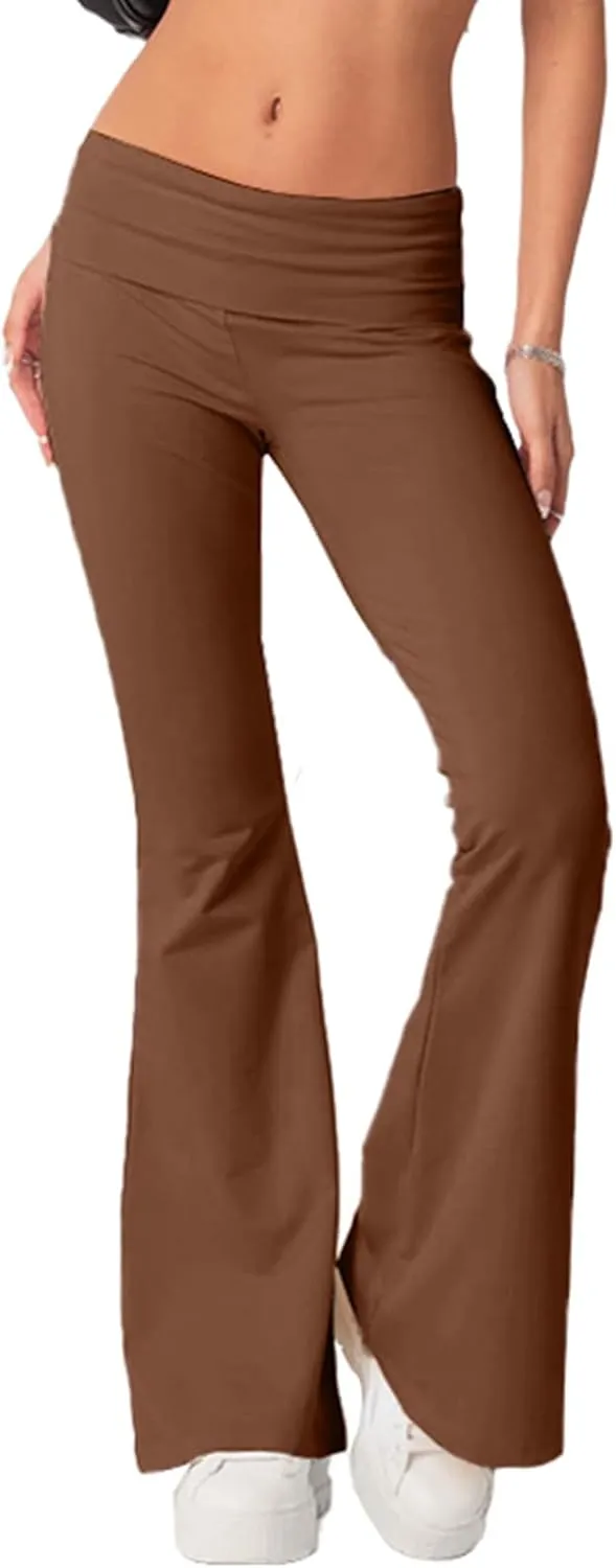 PRIVIMIX Women's Low Waisted Flare Leggings Bell Bottom Casual Lounge Bootcut Yoga Pants Sweatpants