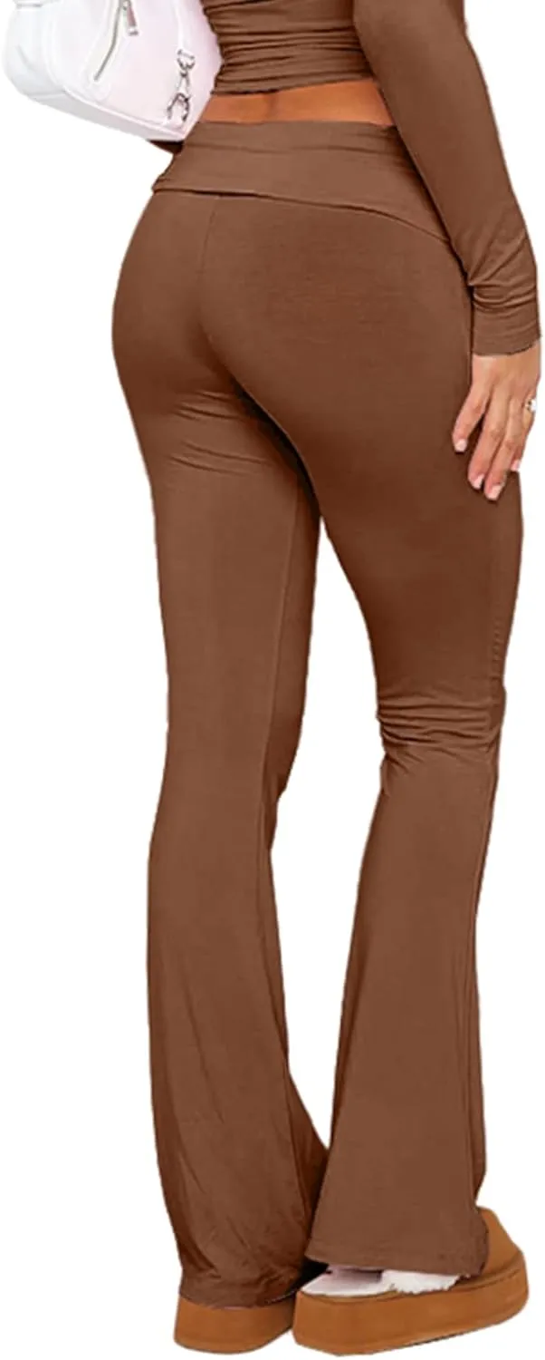 PRIVIMIX Women's Low Waisted Flare Leggings Bell Bottom Casual Lounge Bootcut Yoga Pants Sweatpants