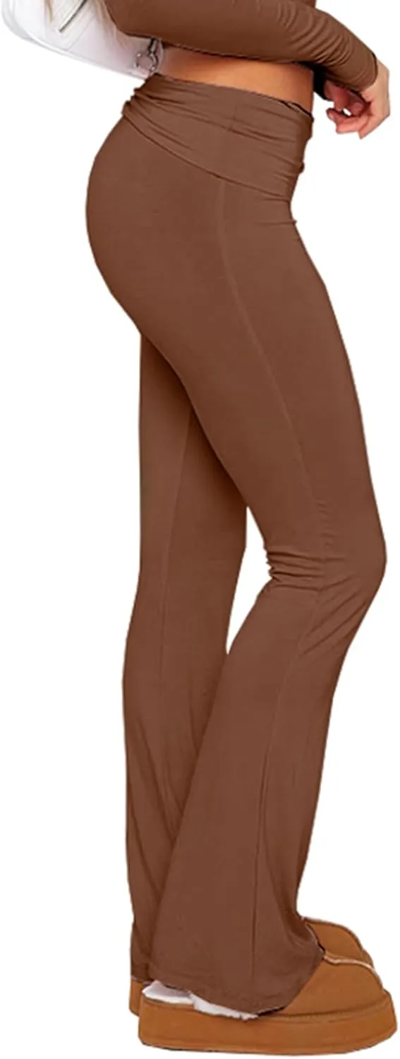 PRIVIMIX Women's Low Waisted Flare Leggings Bell Bottom Casual Lounge Bootcut Yoga Pants Sweatpants
