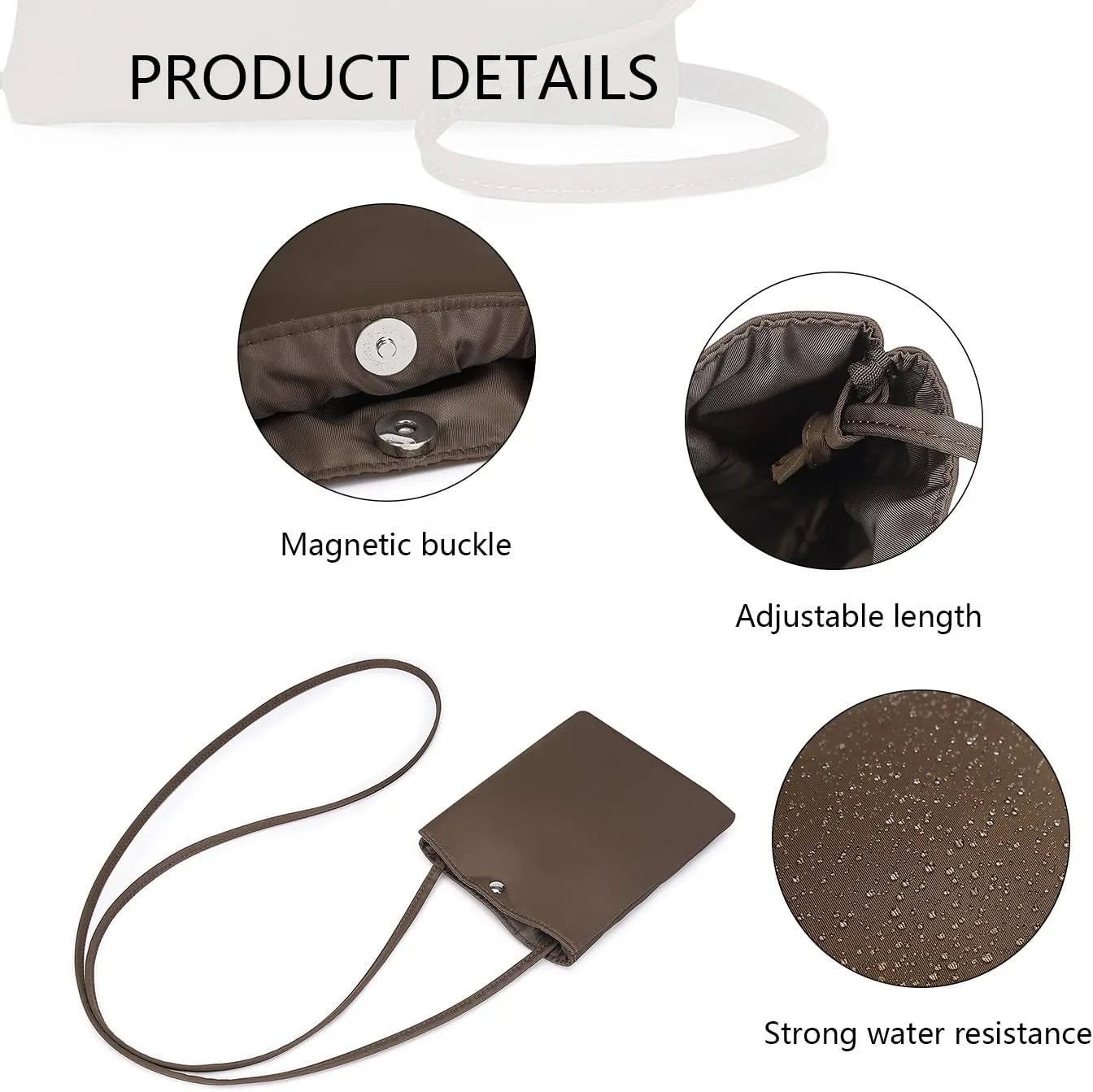 Pure Nylon Mobile Phone Bag Mini Cloth Bag ins Style Japanese Simple and Versatile Messenger Small Square Bag