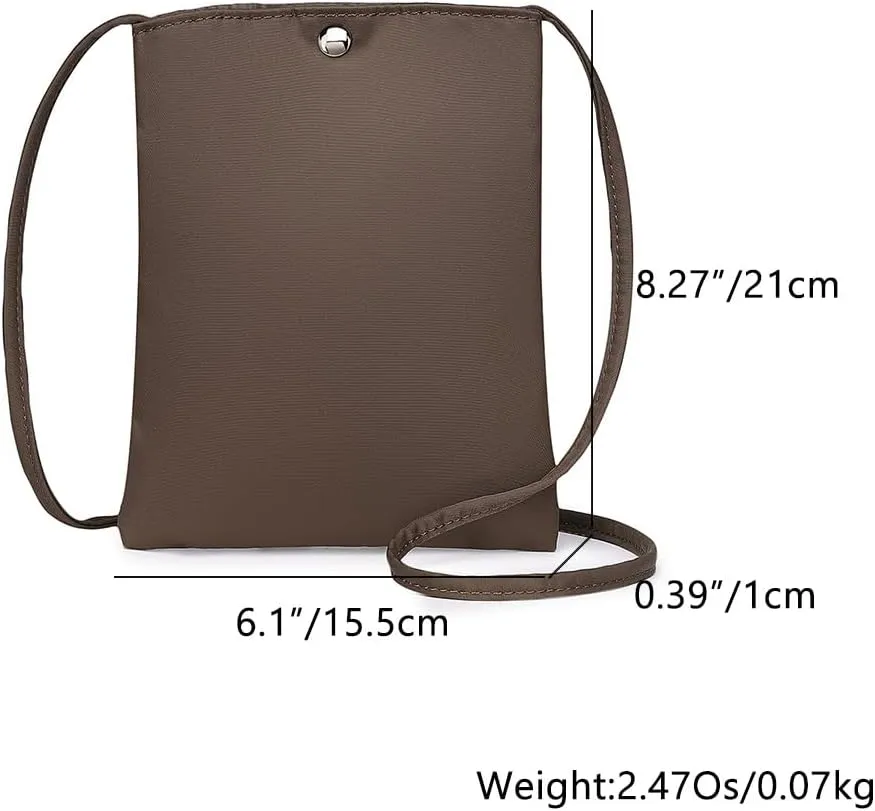 Pure Nylon Mobile Phone Bag Mini Cloth Bag ins Style Japanese Simple and Versatile Messenger Small Square Bag