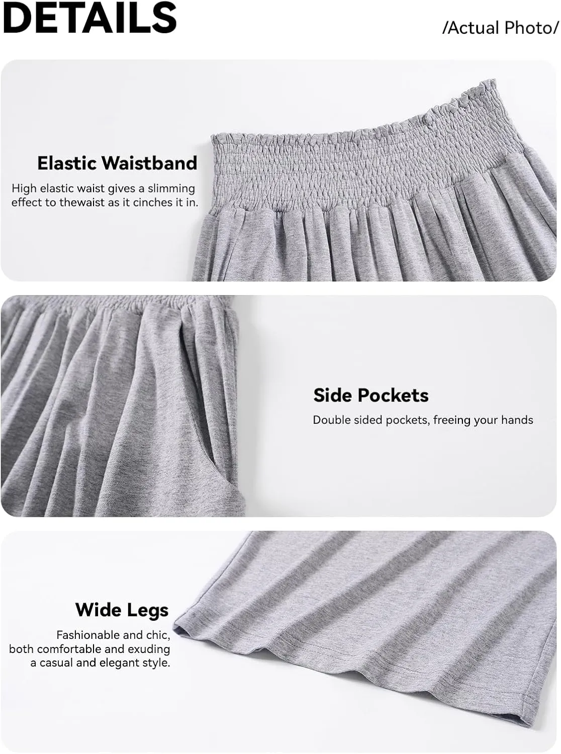 QIANXIZHAN Women's Boho Pants, Wide Leg High Waist Harem Pants Hippie Yoga Clothes with Pockets