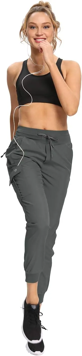 RlaGed Womens Cargo Hiking Pants Lightweight Joggers Quick Dry Water Resistant Outdoor Fishing UPF 50 Zipper Pockets